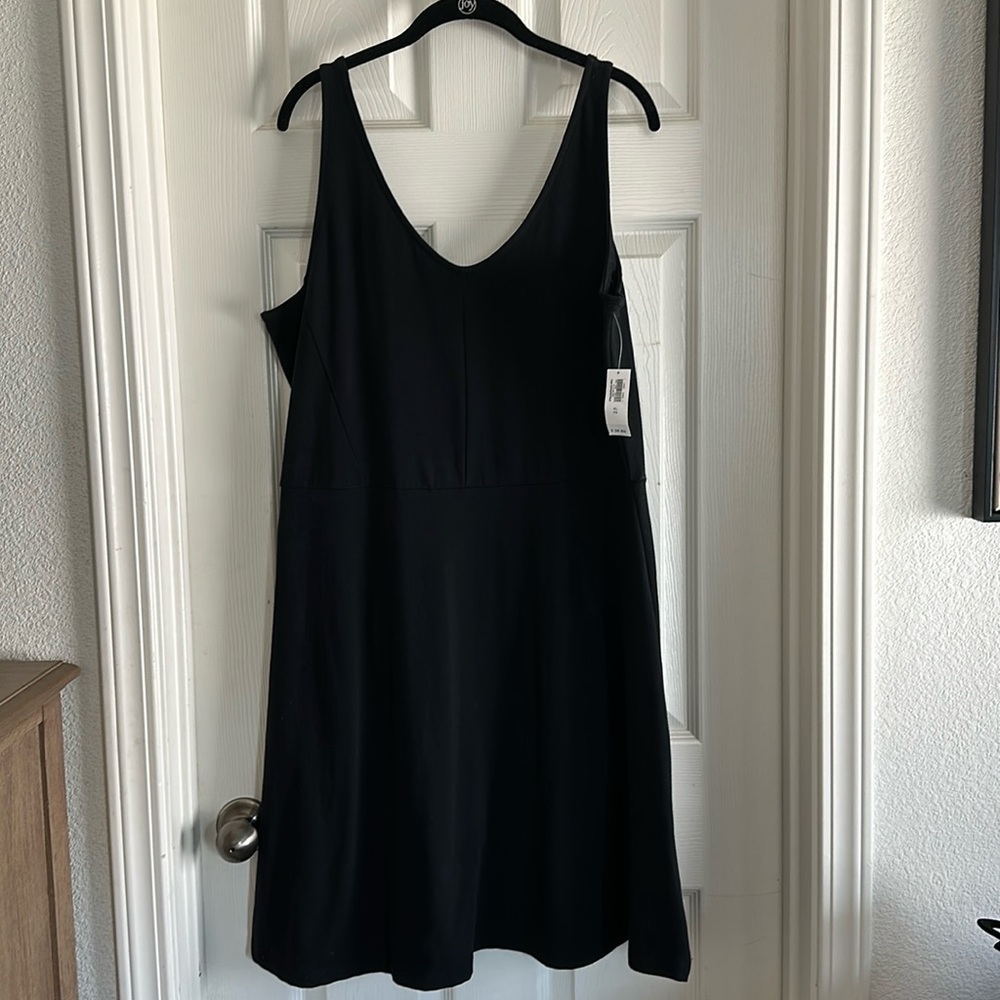 XL stretch knit skater dress with smocked back NWT